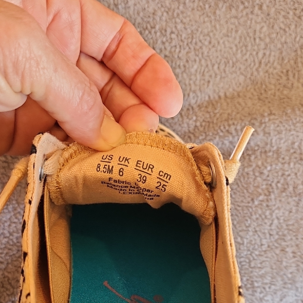 Blowfish Leopard Print Sneakers in Tan, Black and Teal Insole - Picture 3 of 4